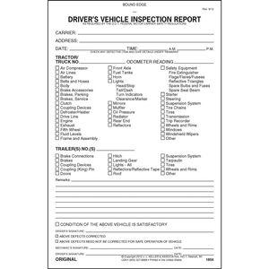 Detailed Driver's Vehicle Inspection Report, 2-Ply, Carbonless - Personalized
