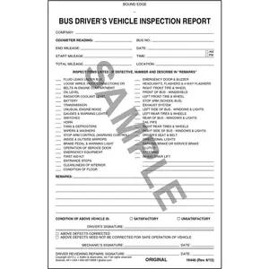 Bus Driver's Vehicle Inspection Report, 2-Ply, Carbonless - Personalized