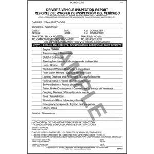 Simplified Driver's Vehicle Inspection Report, Bilingual - Vertical Format - Personalized