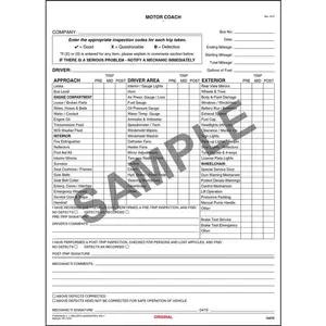 New York Motor Coach Driver's Vehicle Inspection Report, Large Book Format - Personalized