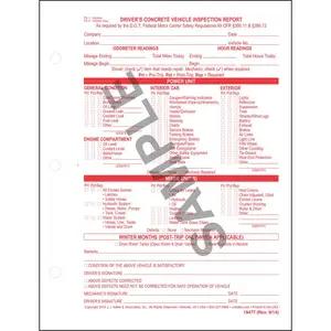 Driver's Concrete Vehicle Inspection Report, Snap-Out Format - Personalized