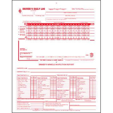 2-In-1 Driver's Daily Log Book w/Detailed DVIR, 3-Ply, w/Carbon, No Recap - Personalized