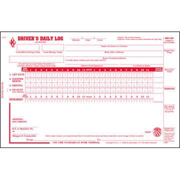 Driver's Daily Log Book w/Detailed DVIR, 2-Ply, w/Carbon, w/Simplified Recap - Personalized