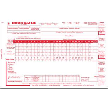 Canadian Driver's Daily Log Book, 2-Ply, w/Carbon, W/Recap & Detailed DVIR - Personalized