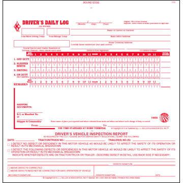 2-In-1 Driver's Daily Log Book w/Simplified DVIR, 3-Ply, Carbonless, No Recap - Personalized