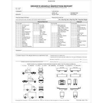 Detailed Driver's Vehicle Inspection Reports w/Illustrations (Truck & Tractor/Trailer), Book Format - Personalized