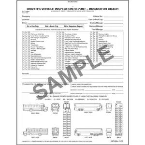 Detailed Driver's Vehicle Inspection Reports w/Illustrations (Bus & Motor Coach), Book Format - Personalized