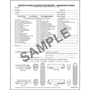 Detailed Driver's Vehicle Inspection Reports w/Illustrations (Bus & Motor Coach), Snap-Out Format - Personalized
