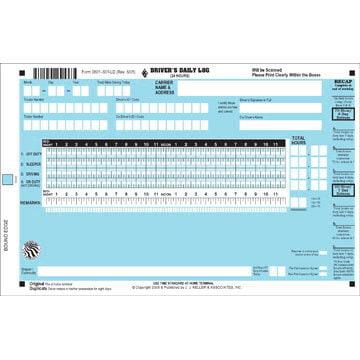 Scannable Driver's Daily Log Book, 2-Ply, w/Carbon, w/Recap, Blue - Personalized