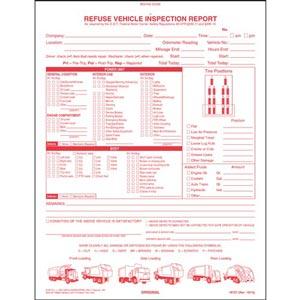 Refuse Truck Driver's Vehicle Inspection Report, Book Format - Personalized