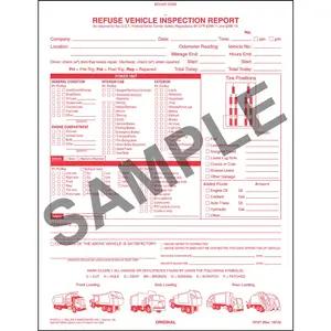 Refuse Truck Driver's Vehicle Inspection Report, Book Format - Personalized