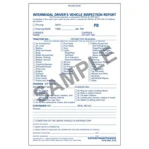 Intermodal Driver's Vehicle Inspection Report - Pre-Trip, Book Format - Personalized