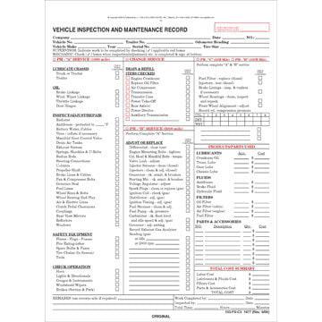 Vehicle Inspection and Maintenance Record - Detailed