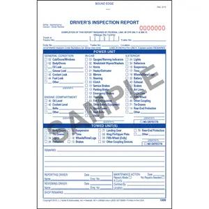 Detailed Driver's Vehicle Inspection Report, 3-Ply, Carbonless, w/Blue Ink - Stock