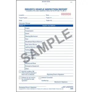 Simplified Driver's Vehicle Inspection Report - Vertical Format, 2-Ply, Carbonless, Book Format - Stock