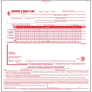 2-In-1 Driver's Daily Log Book w/Simplified DVIR, 2-Ply, w/Carbon, No Recap - Personalized