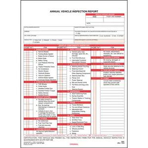 Annual Vehicle Inspection Report, 3-Ply w/ Carbon - Stock