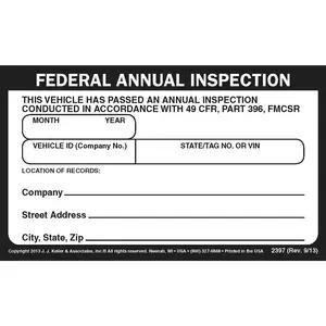 Record of Annual Inspection - Decal