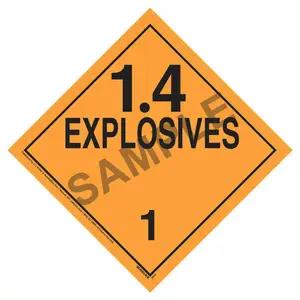 Division 1.4 Explosives Placard - Worded
