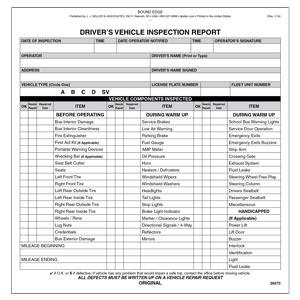 New Jersey Bus Driver Vehicle Inspection Report, Book Format - Personalized