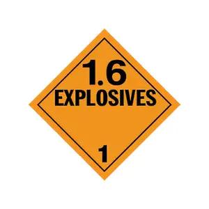 Division 1.6 Explosives Placard - Worded