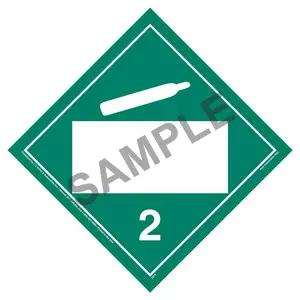 Division 2.2 Non-Flammable Gas Placard - Blank