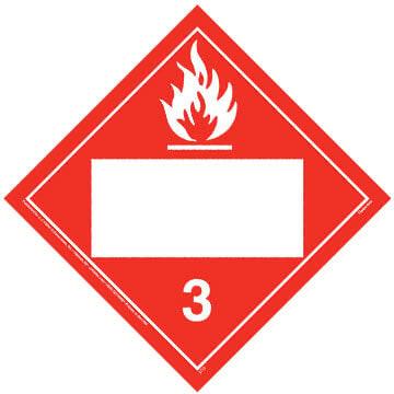 Class 3 Flammable Liquid Placard - Blank