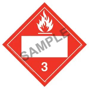 Class 3 Flammable Liquid Placard - Blank
