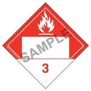 Class 3 Combustible Liquid Placard - Blank