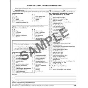 Illinois School Bus Driver Vehicle Inspection Report NCR - Snap-Out Format