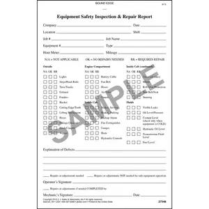 General Equipment Inspection Book - Stock