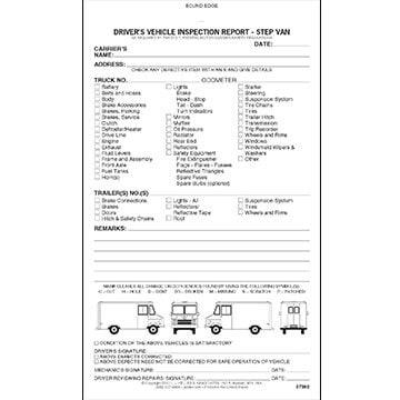 Detailed Driver's Vehicle Inspection Report - Step Van, Book Format - Stock