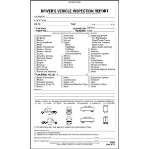 Detailed Driver's Vehicle Inspection Report - Tractor-Trailer, Book Format - Stock