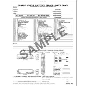 Detailed Driver's Vehicle Inspection Report - Motor Coach, Book Format - Personalized