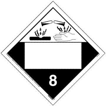 Class 8 Corrosive Placard - Blank