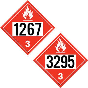 1267/3295 Placard - Class 3 Flammable Liquid