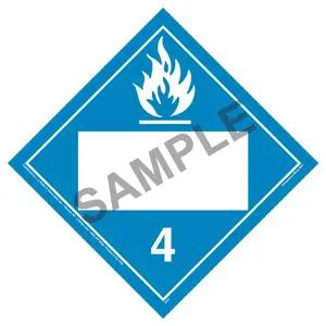 Division 4.3 Dangerous When Wet Placard - Blank