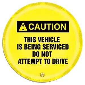 STOPOUT® Steering Wheel Message Cover - Caution This Vehicle is Being Serviced...