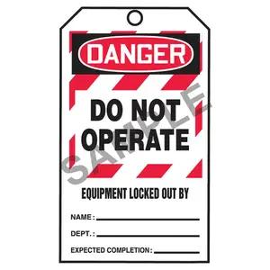 STOPOUT® Tags By-The-Roll - Danger Do Not Operate Equipment Locked Out By...