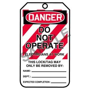 Lockout/Tagout Tag - Do Not Operate, Electricians At Work