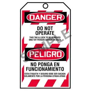 STOPOUT® Bilingual Tags By-The-Roll - Danger Do Not Operate