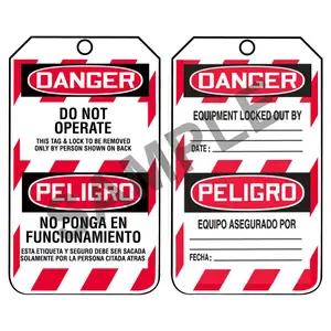 Bilingual Lockout/Tagout Tag - Danger Do Not Operate