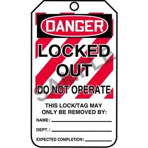 Lockout/Tagout Tag - Danger Locked Out Do Not Operate
