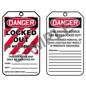 Lockout/Tagout Tag - Danger Locked Out Do Not Remove