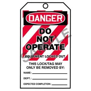 STOPOUT® Tags By-The-Roll - Danger Do Not Operate Equipment Locked Out