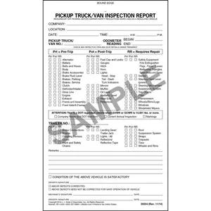 Pickup Truck/Van Inspection Report - Stock
