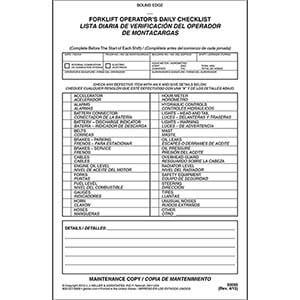 Forklift Operator's Daily Checklist Bilingual - Personalized