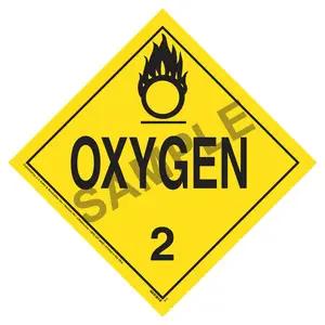 Division 2.2 Oxygen Placard - Worded