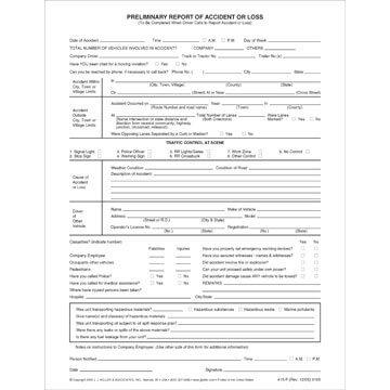 Preliminary Report of Accident or Loss