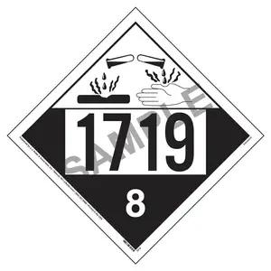 1719 Placard - Class 8 Corrosive